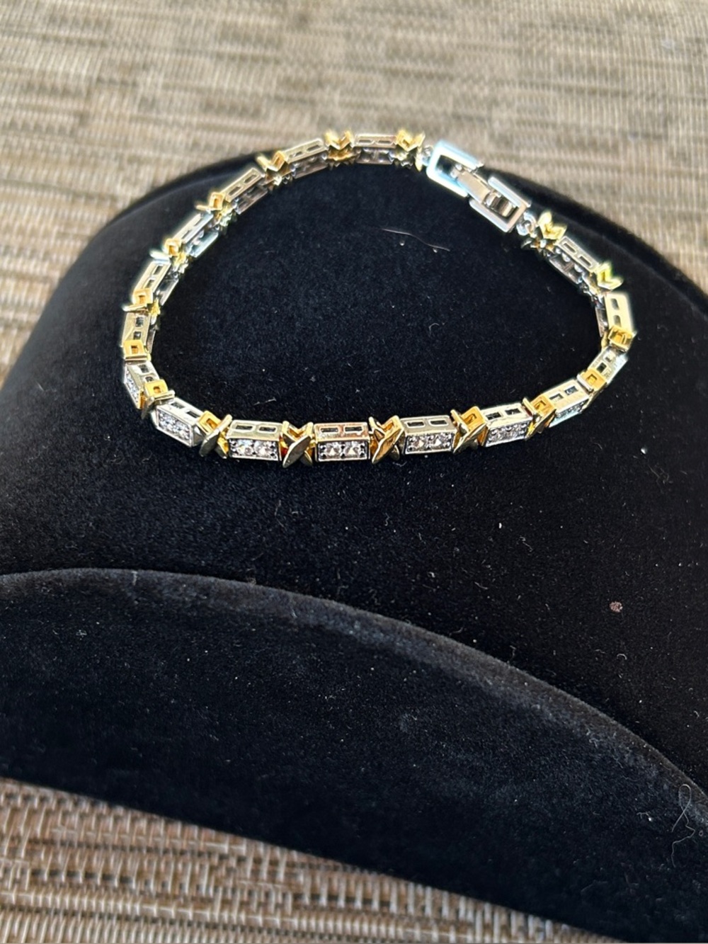 Two-Tone Gold & Silver Pavé Link Bracelet - Picture 3 of 5